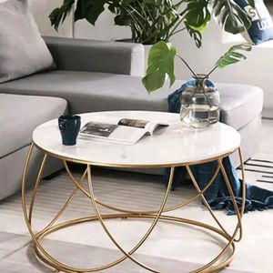 Modern Round Golden Metal Table