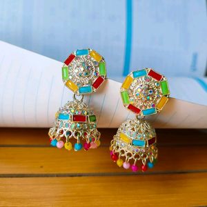 Multi Colour Jhumka | Earrings