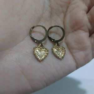 Cute Golden Heart Earrings