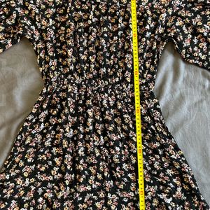 M&S Black Floral Dress