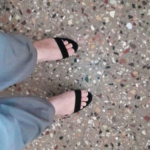 Black Heels with strap(size 6)