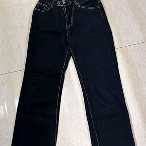 Thrifted Urbanic black white border denim