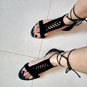 Lace Tie Up Flats