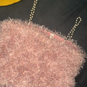 Crop Pink Furr Top