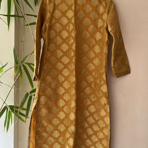 Full Body Work Yellow Kurta