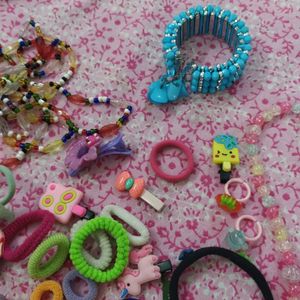 Girls Hair Clips and Necklace