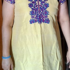 Embroidered Raw Silk Kurta