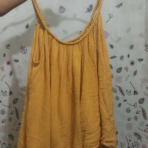 Mustard Tank Top With Braided Strap