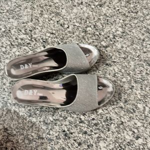 Silver Shimmey party heels