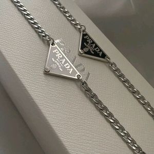 2 Pcs Prada Chain Necklace Black Plus White