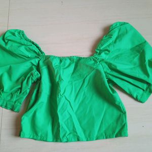 Ballon Sleeve Crop Top