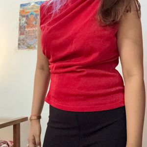 H&M Glittery Red Top