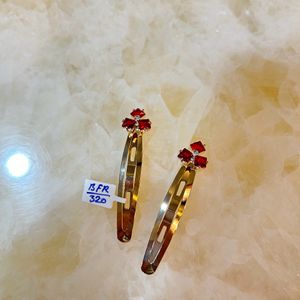 Red Golden Stud Hair Clip