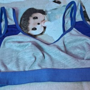 Blue Non Padded Sports Bra