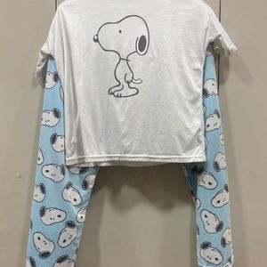 Cute Snoopy Print Night Dress