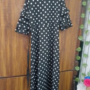 Black And White Dotted Maxi Dress