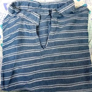 Blue Striped Casual Kurta