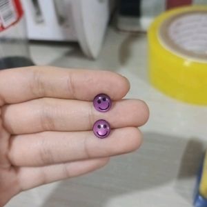 purple smile earring stud