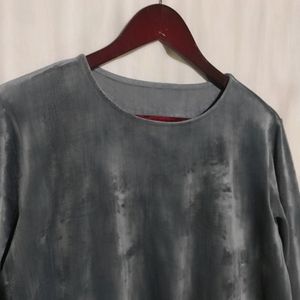 Silverish Grey Velvet Sweatshirt