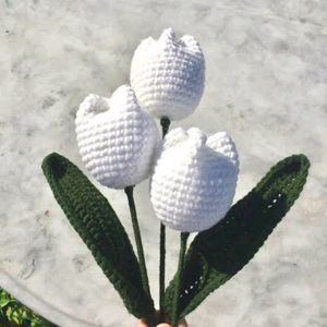 Crochet White Tulip