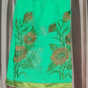 Price Drop: Green Threadwork Saree