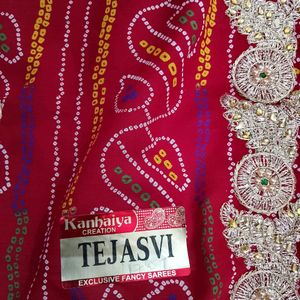 Karvachauth Special CHUNARI Saree With Blouse