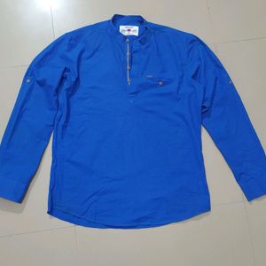 Men Blue Shirt For Party And Festive Vibrant Look