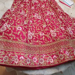 Cherry Pink Heavy Handworked Lahenga