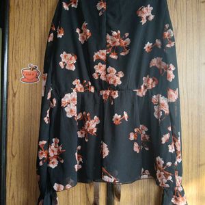 Women Floral Top Black