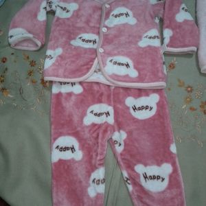 6-12 Months Baby Winter Wear Combo Of 3 Dresses