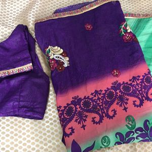 Crepe Saree with blouse