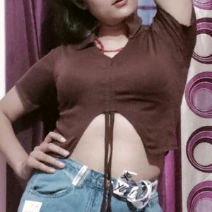 Brown Crop Top