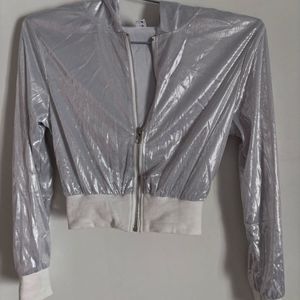 Blingy silver jacket With Cap