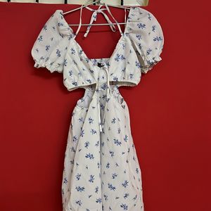 H&M White Blue Dress -XS SIZE