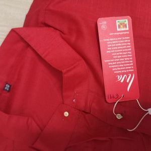 New Red Men's Cotton Kurta