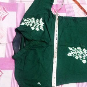 Beautiful Green Kurta With White Shrara.