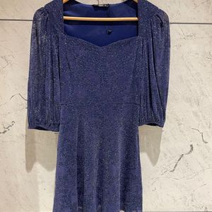 Blue Shimmer Mini Dress From Only