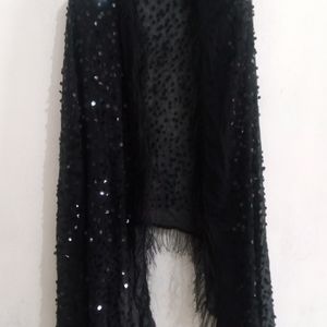 Black Chiffon Embellished Girls And Women Dupatta