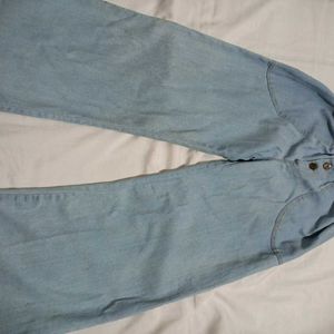 Stretchable Blue Denim Palazzo Pants