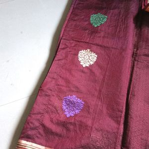 Maroon Saree With Blouse