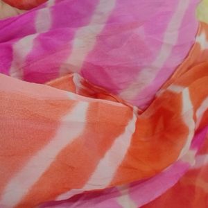 Laheriya Pink And Orenge Saree