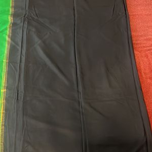 Vintage black And bright green mysore silk saree