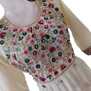 Handwork With Mirror Kurti