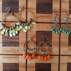 3 Sets Of Earrings