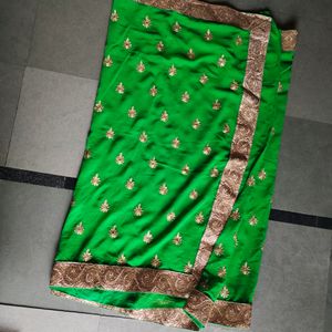 Parrot Green Saree