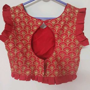 Crop Blouse-Sleeve Material Attached Inside