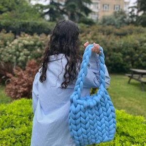 Printeresty Aesthetic Chunky Knit Shoulder Bag💙👜