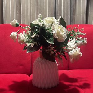 Mr. DIY - White Vase w/ Jute Neck