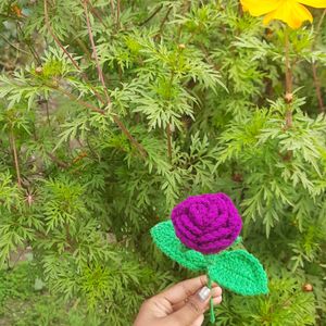 Crochet Dark Purple Rose 💜