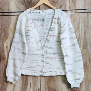 Offwhite Lining Design Cardigan Size-40